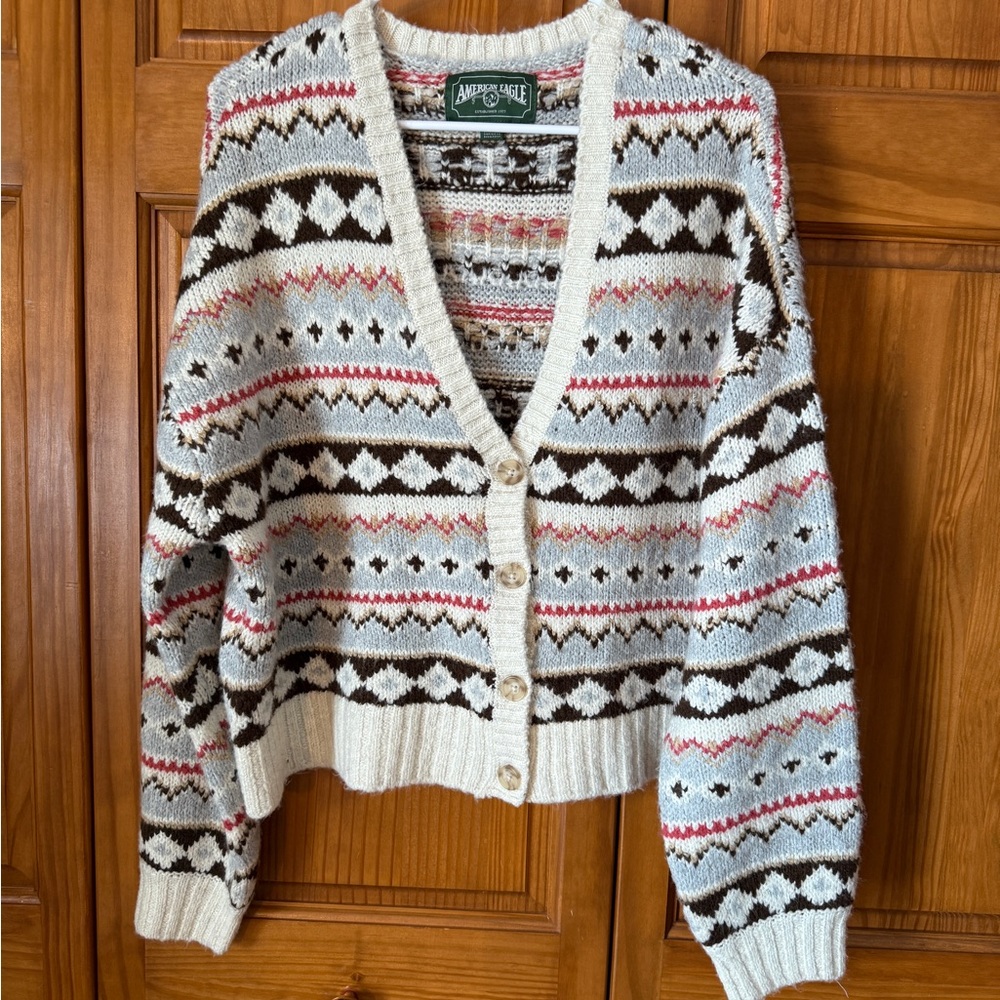 American Eagle Outfitters Geometric Knit Cardigan